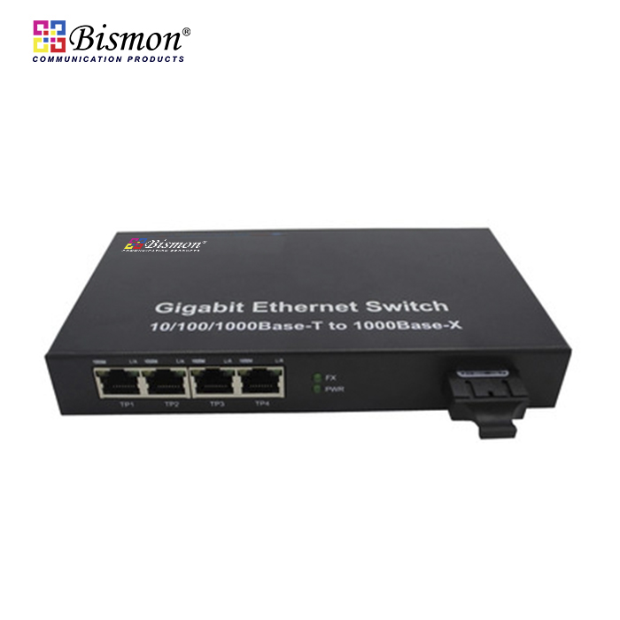4Port-10-100-1000Base-T-1xSC-dual-fiber-SM-20km-Switch
